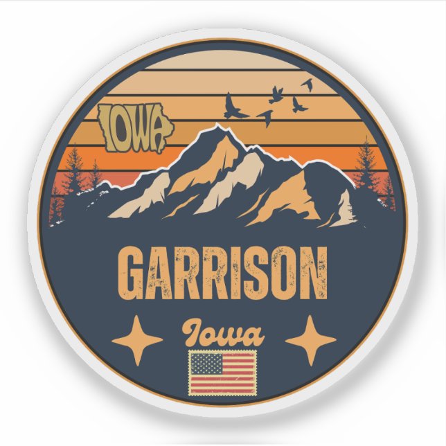 Garrison, Iowa Ia, United States Sticker (Front)