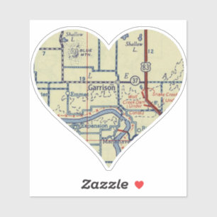 Garrison ND Vintage Map Sticker