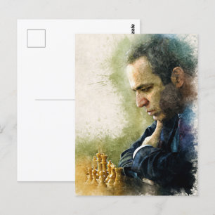 Garry Kasparov ✪ The Legend ✪ Watercolor Art Postcard
