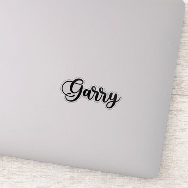 Garry Name - Handwritten Calligraphy Sticker (Detail)