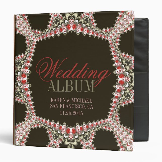 Garter Lace Country Damask Wedding Album Binder (Front/Inside)