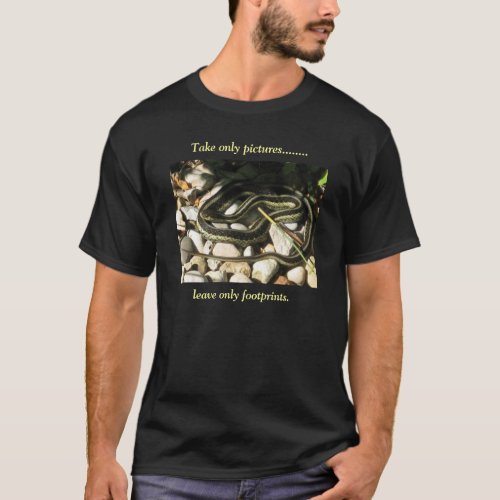 Garter Snake Take Only Pictures Dark T_Shirt