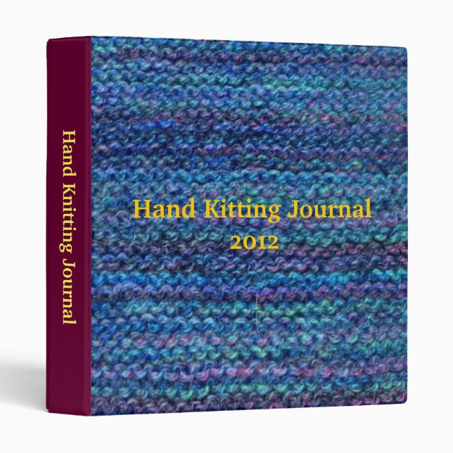 Garter stitch 1.4" binder - ultramarine multi (Front/Spine)