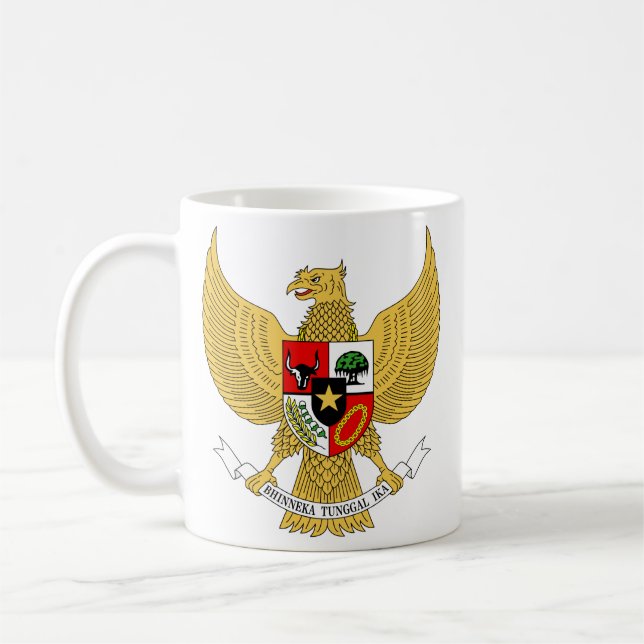 Garuda Pancasila, t Arms Indonesia, Indonesia Coffee Mug (Left)