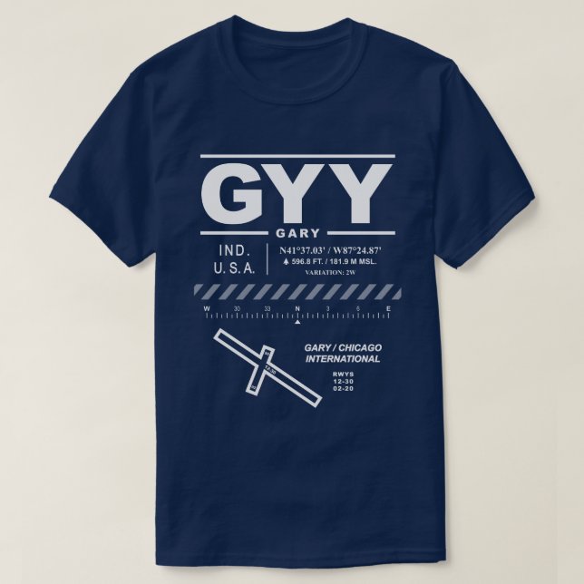 Gary / Chicago International Airport GYY T-Shirt (Design Front)