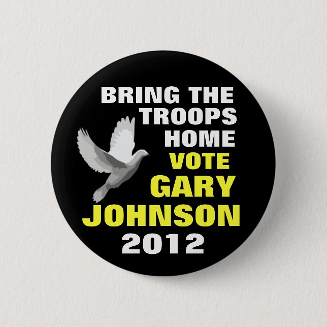 Gary Johnson 2012 peace Pinback Button (Front)