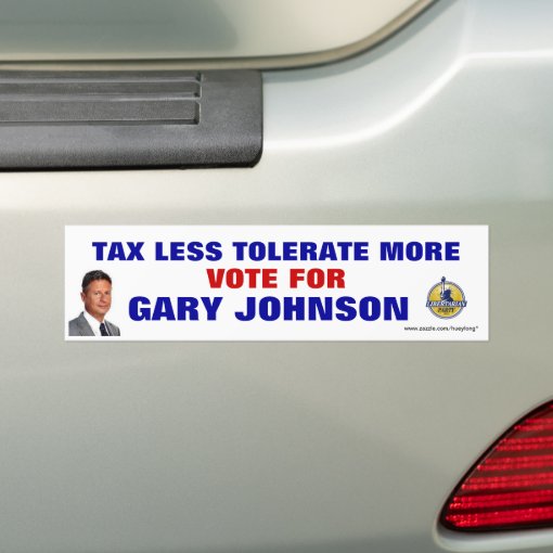 GARY JOHNSON BUMPER STICKER Zazzle