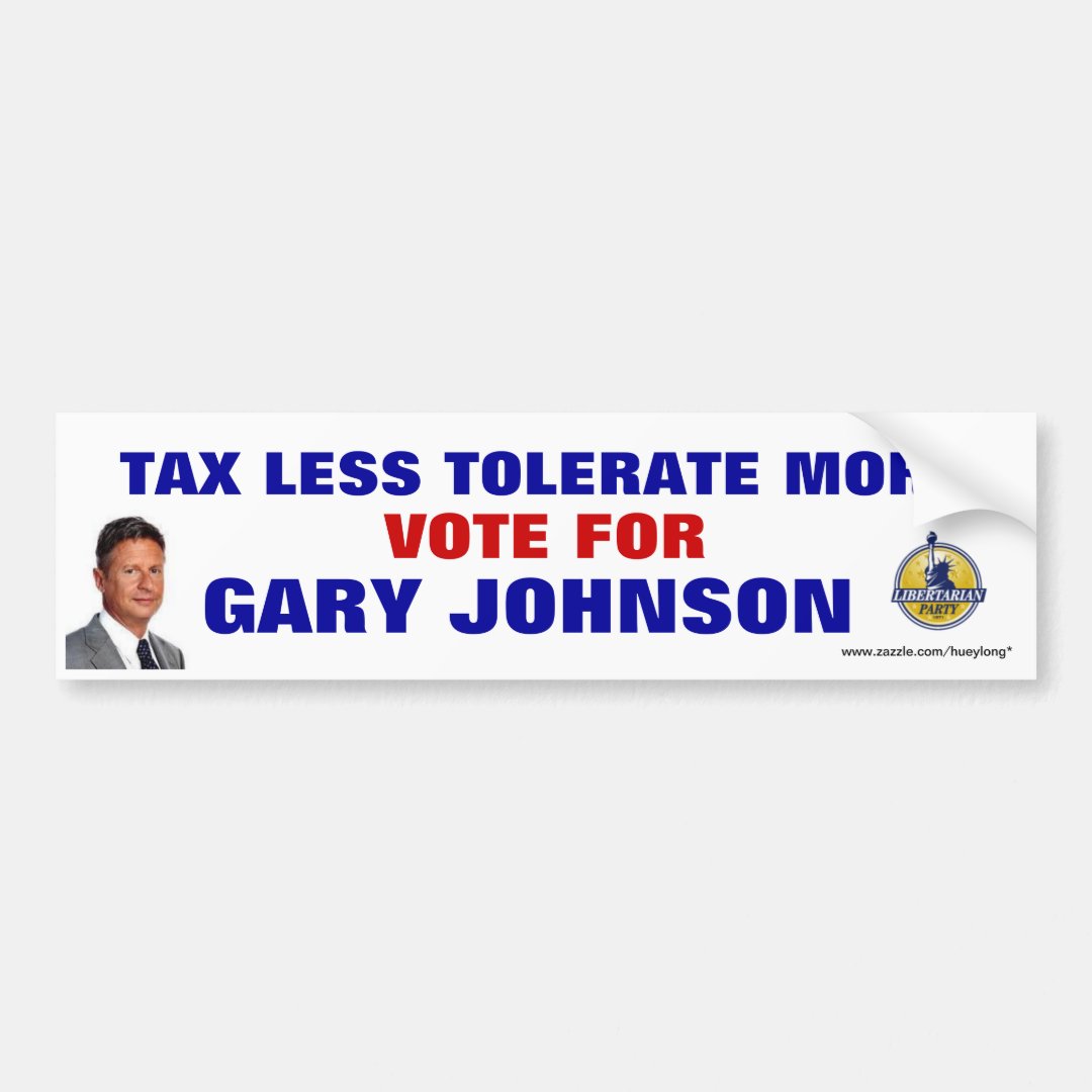 GARY JOHNSON BUMPER STICKER Zazzle