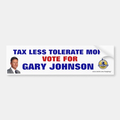 GARY JOHNSON BUMPER STICKER