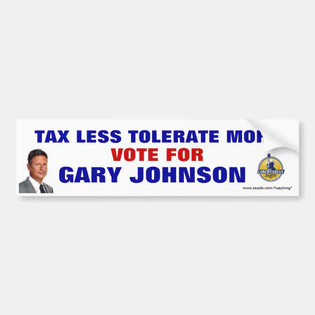 GARY JOHNSON BUMPER STICKER Zazzle