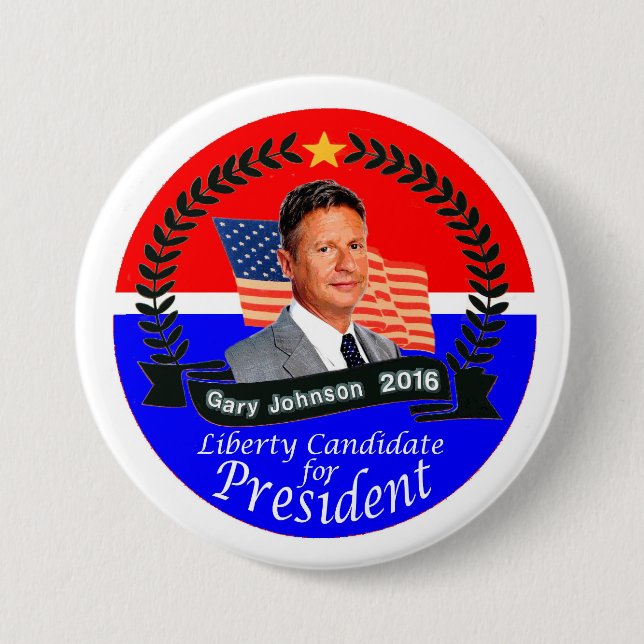 Gary Johnson for President 2016 Button (Front)