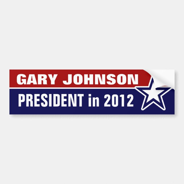 Gary Johnson in 2012 Bumper Sticker (Front)