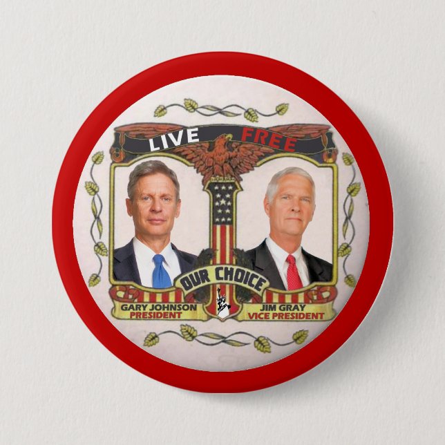 Gary Johnson / Jim Gray in 2012 Button (Front)