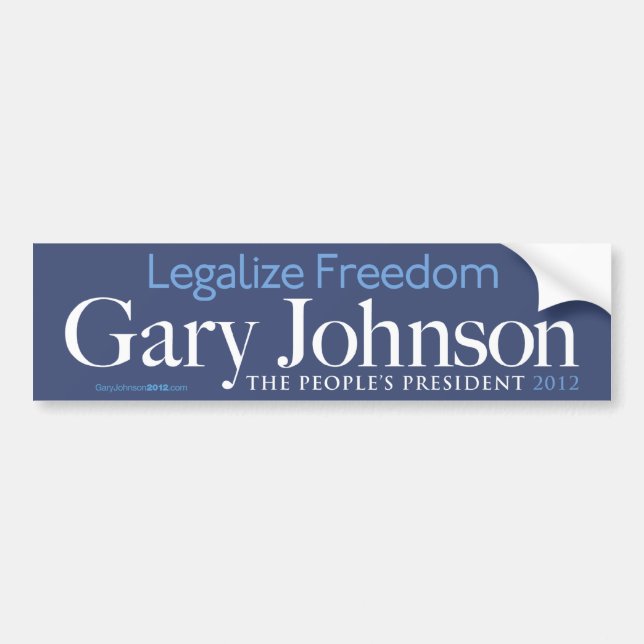 Gary Johnson Legalize Freedom Bumper Sticker (Front)
