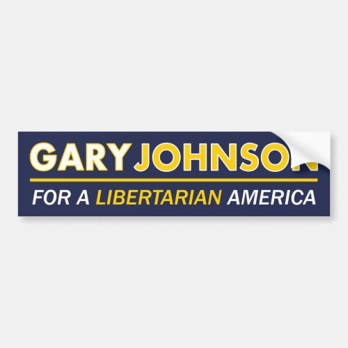 Gary Johnson Libertarian Bumper Sticker