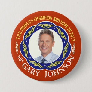 Gary Johnson Libertarian for President 2012 Pinback Button