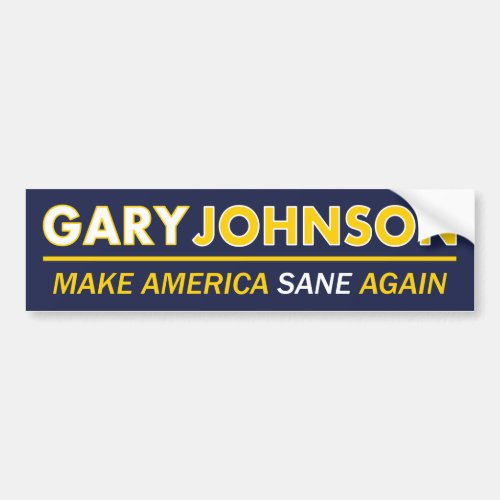 Gary Johnson Make America Sane Bumper Sticker
