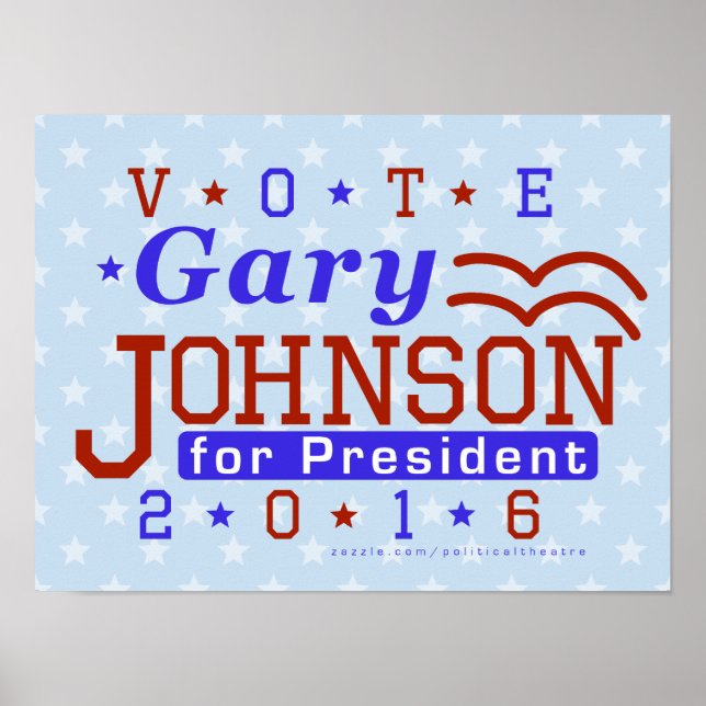 Gary Johnson President 2016 Election Libertarian Poster (Front)