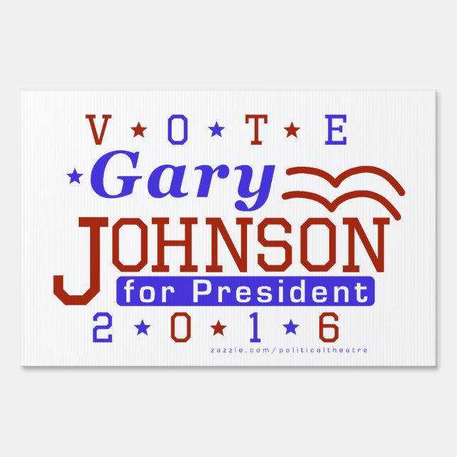 Gary Johnson President 2016 Election Libertarian Yard Sign (Front)