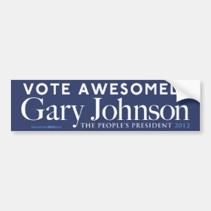 Gary Johnson Vote Awesomely Bumper Sticker