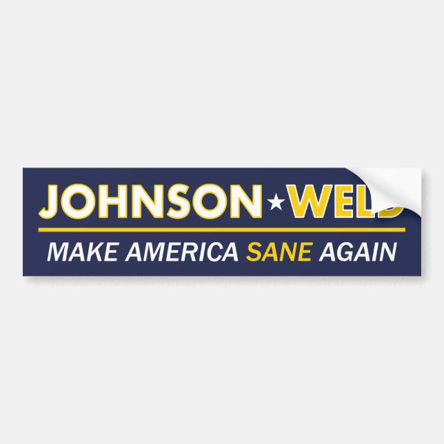 Gary Johnson / Weld Sane America Bumper Sticker (Front)