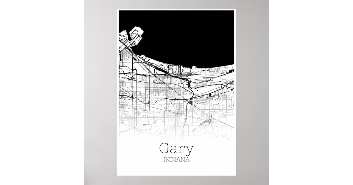 Gary Map - Indiana - City Map Poster | Zazzle