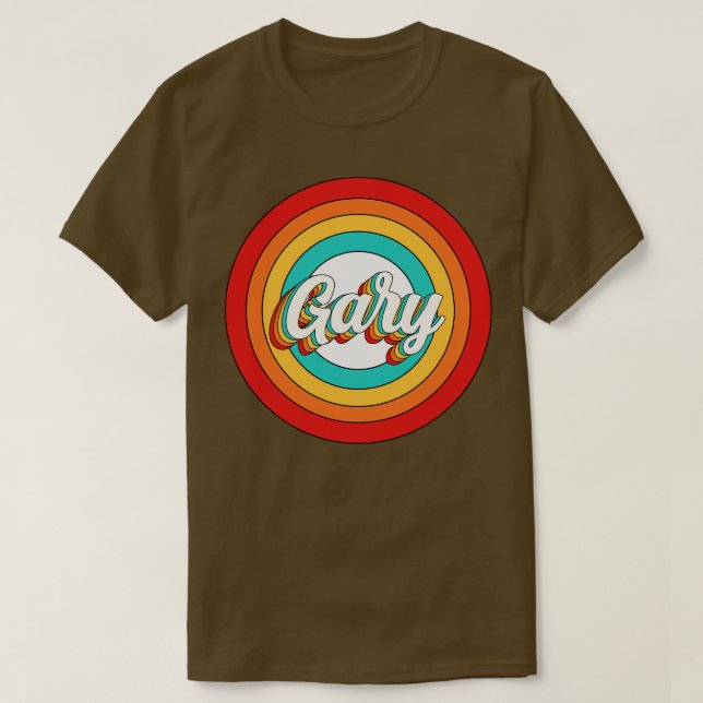 Gary Name Shirt Vintage Gary Circle (Design Front)