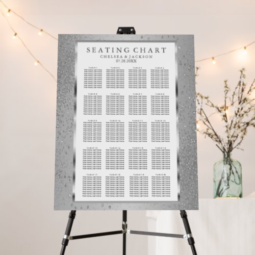 Gary Silver  White  _ 20 Seating Chart Foam Board