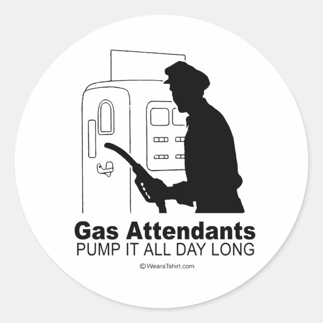 Gas Attendants Classic Round Sticker (Front)