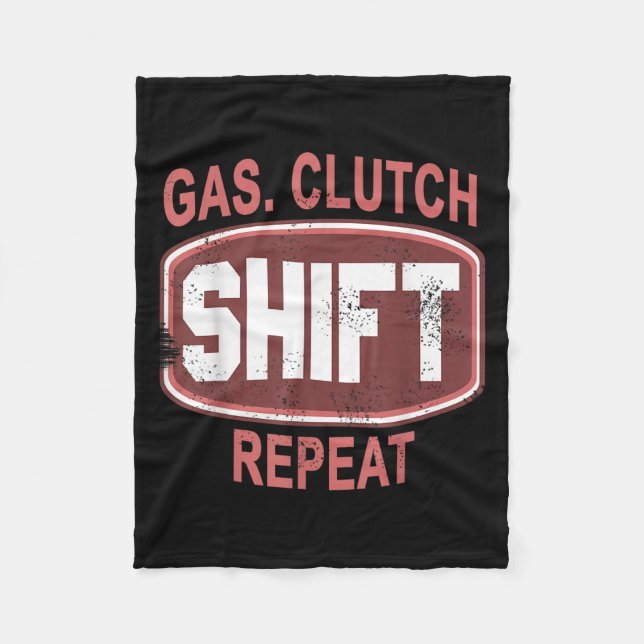 Gas Clutch Shift Repeat Funny Car Enthusiast Manua Fleece Blanket (Front)