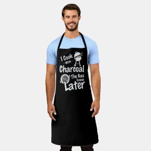Gas Comes Later Large Black Apron