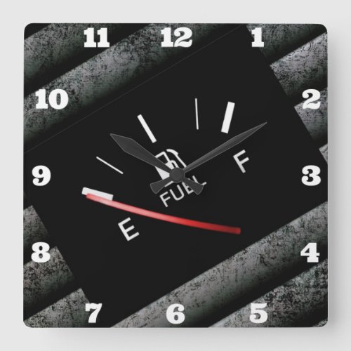 Gas Gage Indicator Square Wall Clock