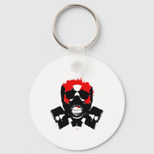 Gas Mask - Charcoal Resist - Radioactive Symbol -  Keychain
