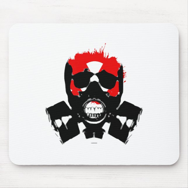 Gas Mask - Charcoal Resist - Radioactive Symbol -  Mouse Pad (Front)