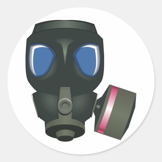 Gas Mask Classic Round Sticker