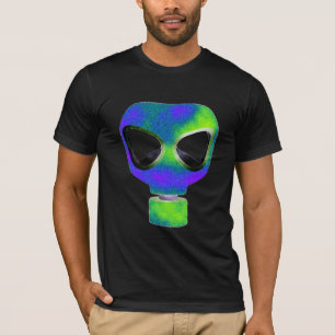 gas mask dub step tshirt neon