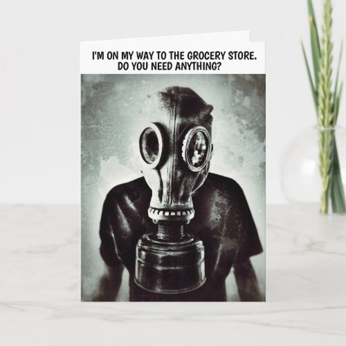 GAS MASK FUNNY HELLO GREETING CARDS