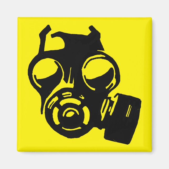 Gas Mask Gasmask Graphic Stencil Fridge Magnet (Front)