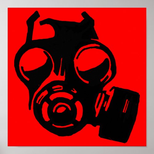 Gas Mask Gasmask Graphic Stencil Poster Sign