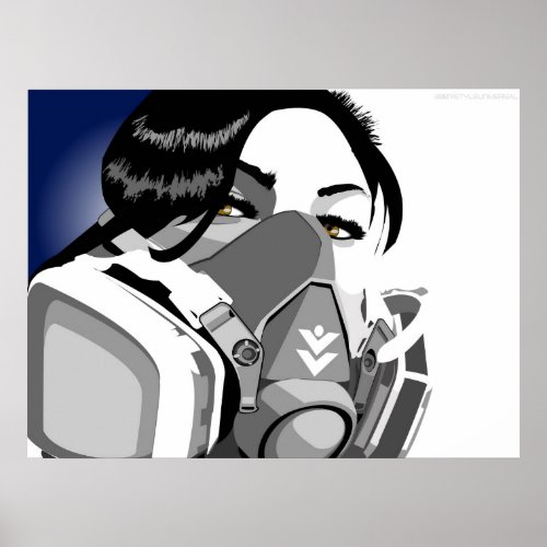 gas mask girl poster