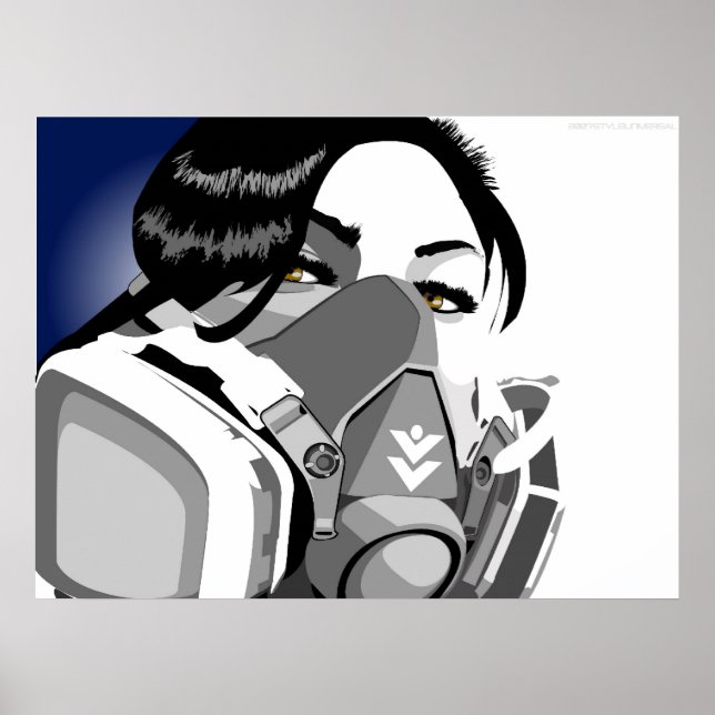 gas mask girl poster (Front)