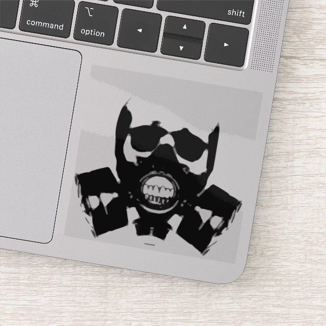 Gas Mask Silhouette Sticker (Detail)