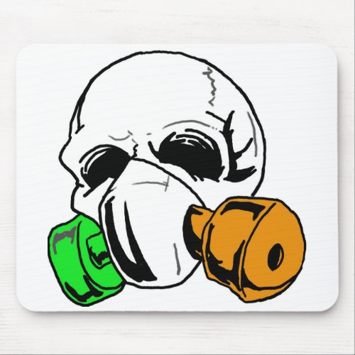 Gas Mask Skull Mouse Pad