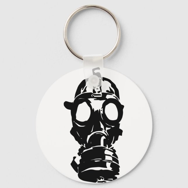 GAS MASK STENCIL KEYCHAIN (Front)