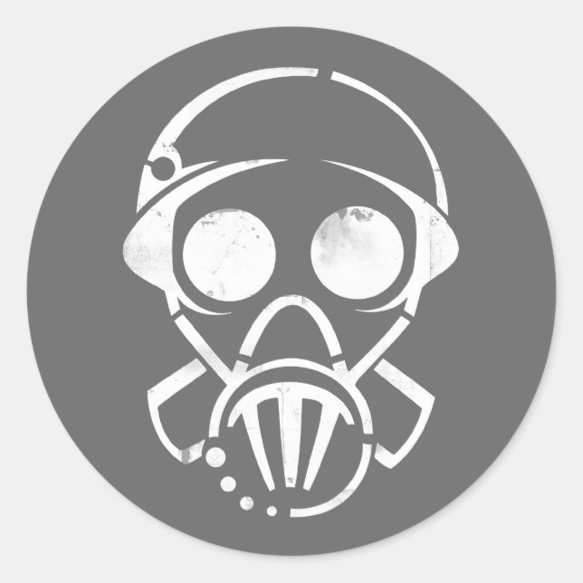gas mask [sticker] classic round sticker (Front)