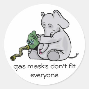 Gas Masks Don't work for Elephants Sticker