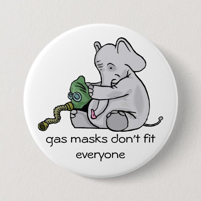 Gas Masks Elephant Button (Front)