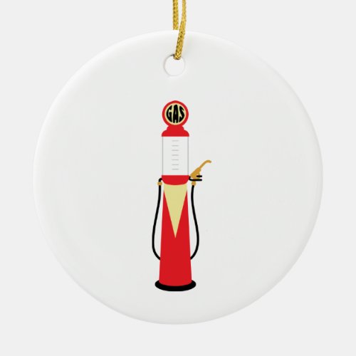 Gas Pump Ceramic Ornament