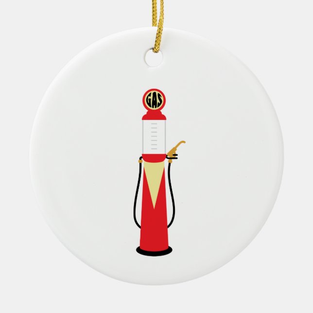 Gas Pump Ceramic Ornament (Front)