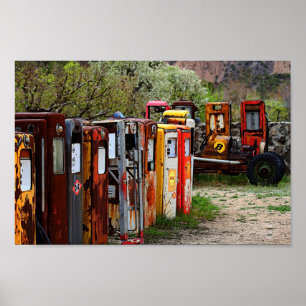 Gas Pump Conga Line in New Mexico Poster
